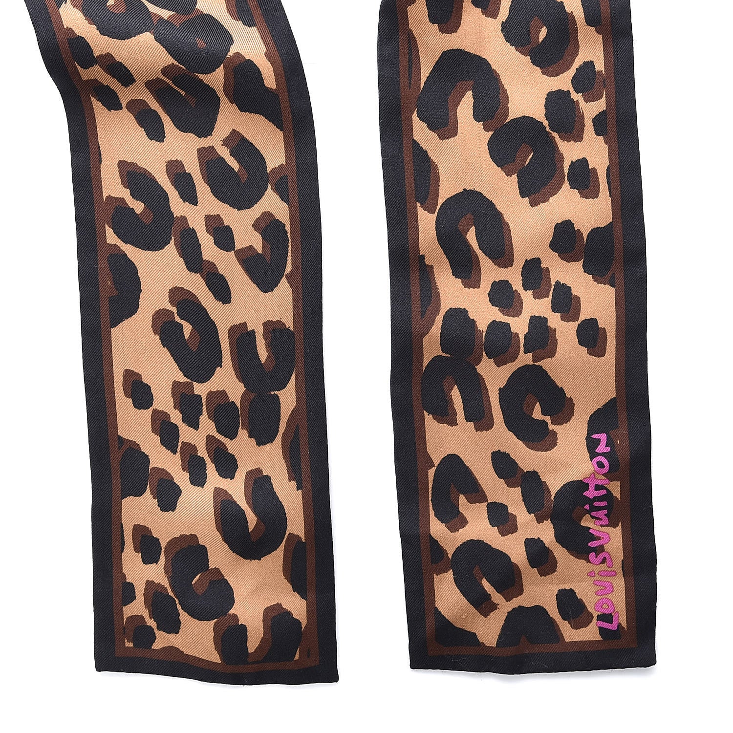 Louis Vuitton Silk Leopard Bandeau Scarf Marron 3 of 5