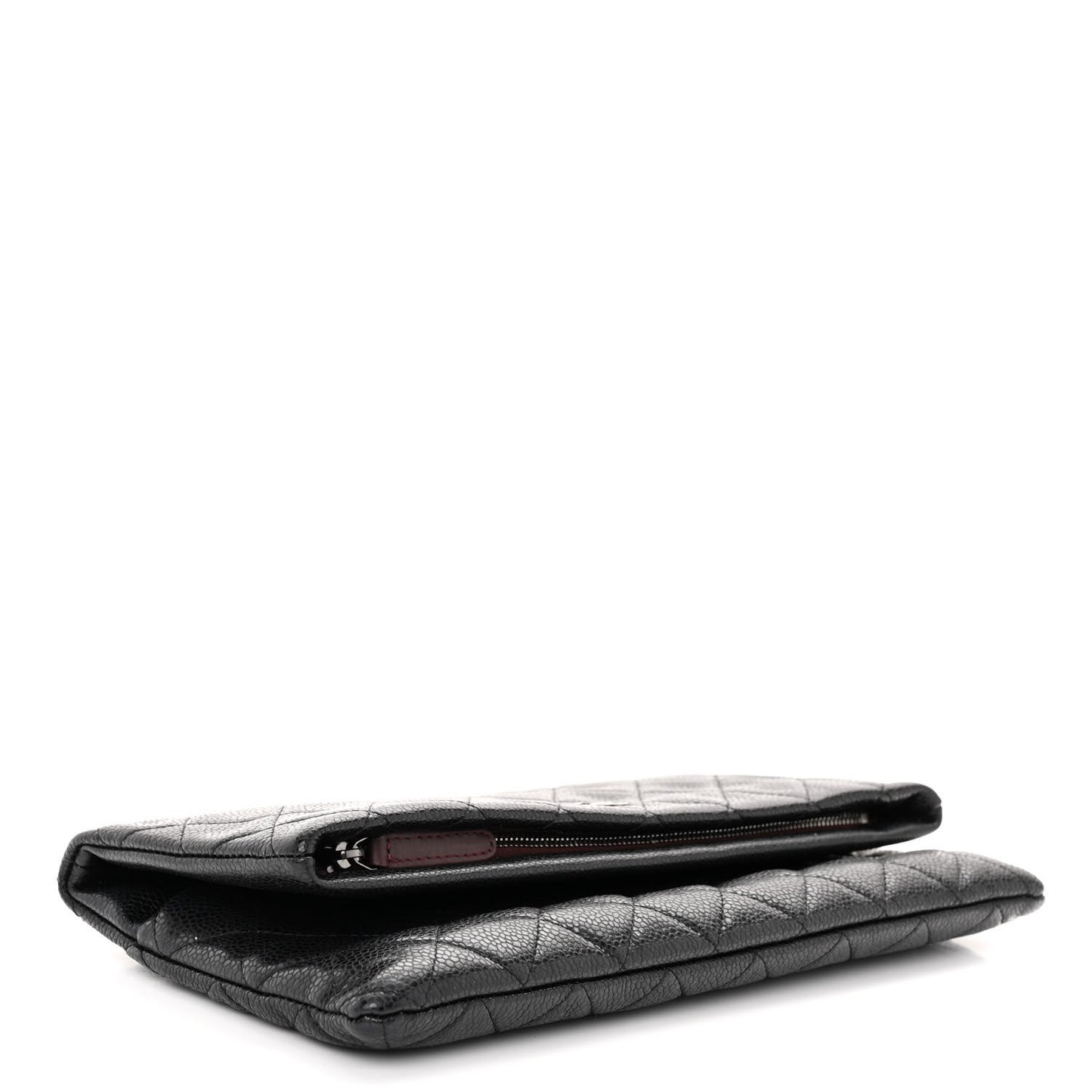 Caviar Quilted CC Beauty Clutch Black