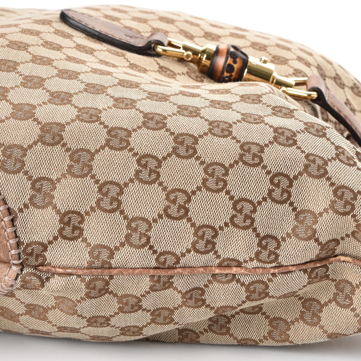 Gucci Monogram Large New Jackie Shoulder Bag Brown 14 of 15