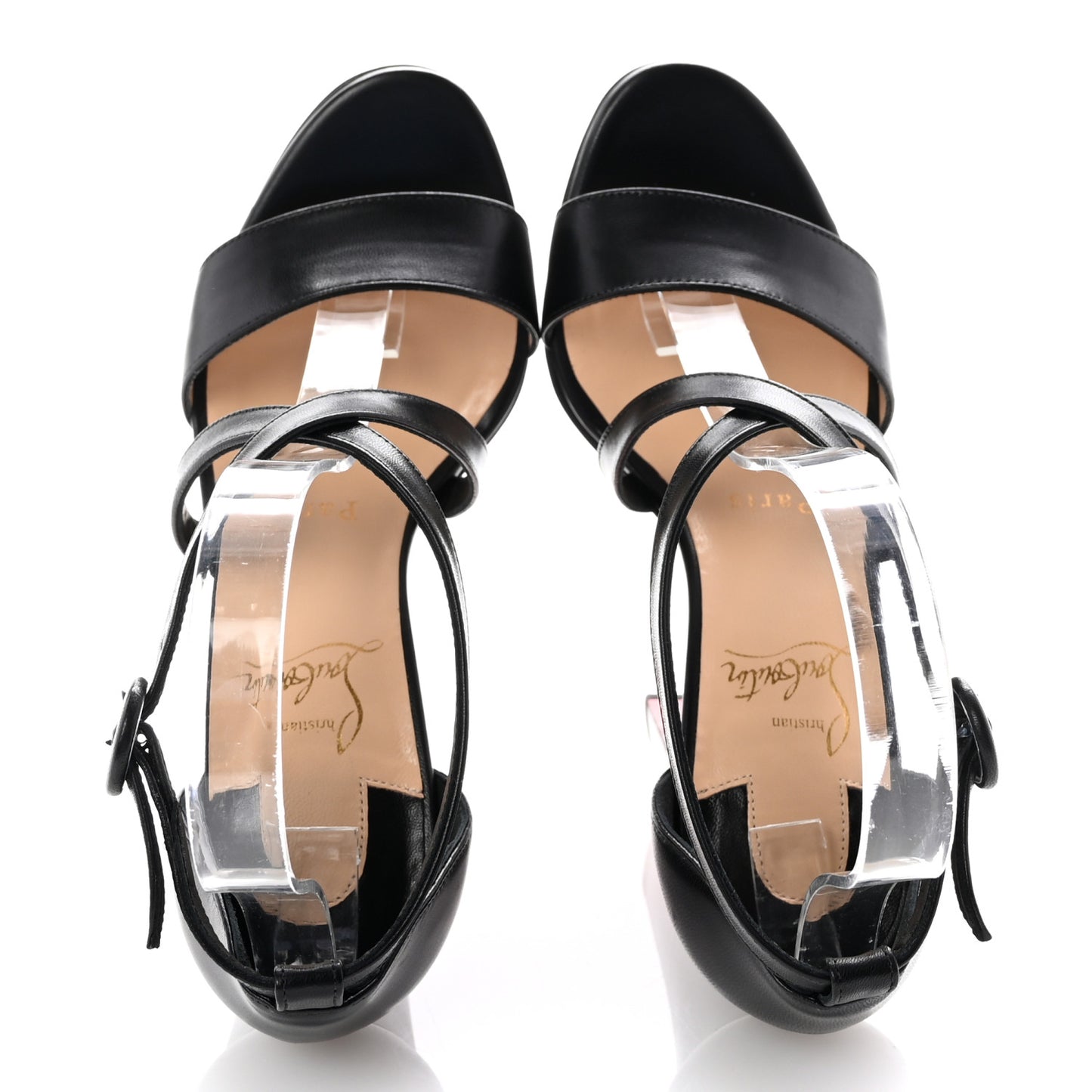 Nappa Loubi Bee Alta 130 Sandals 35 Black