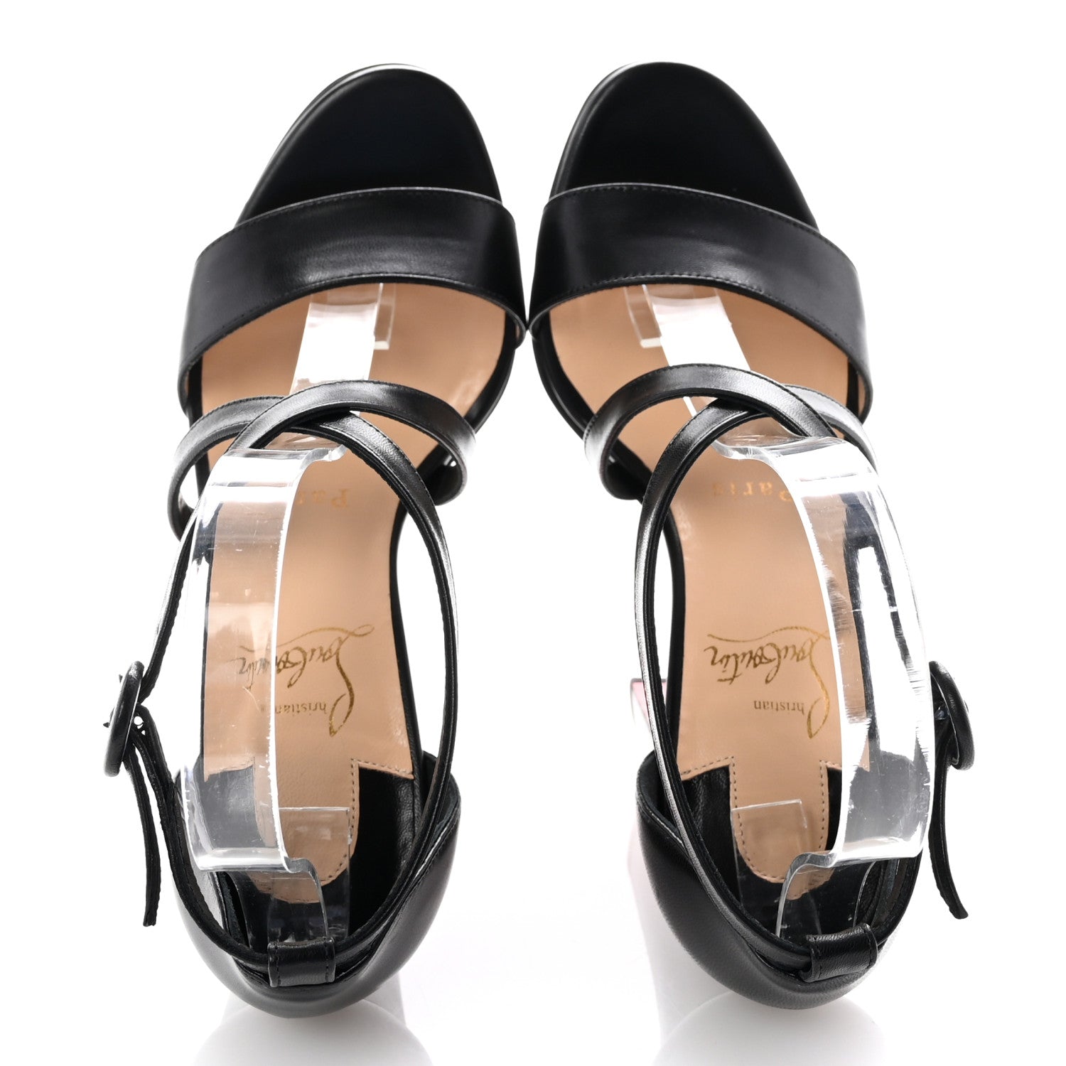 Christian Louboutin Nappa Loubi Bee Alta 130 Sandals 35 Black 2 of 9