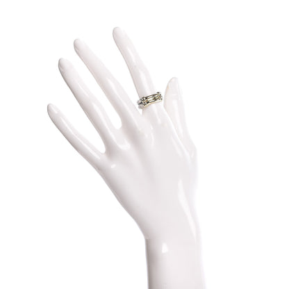 David Yurman Sterling Silver 14K Yellow Gold Cable Band Ring 50 5.25 2 of 6