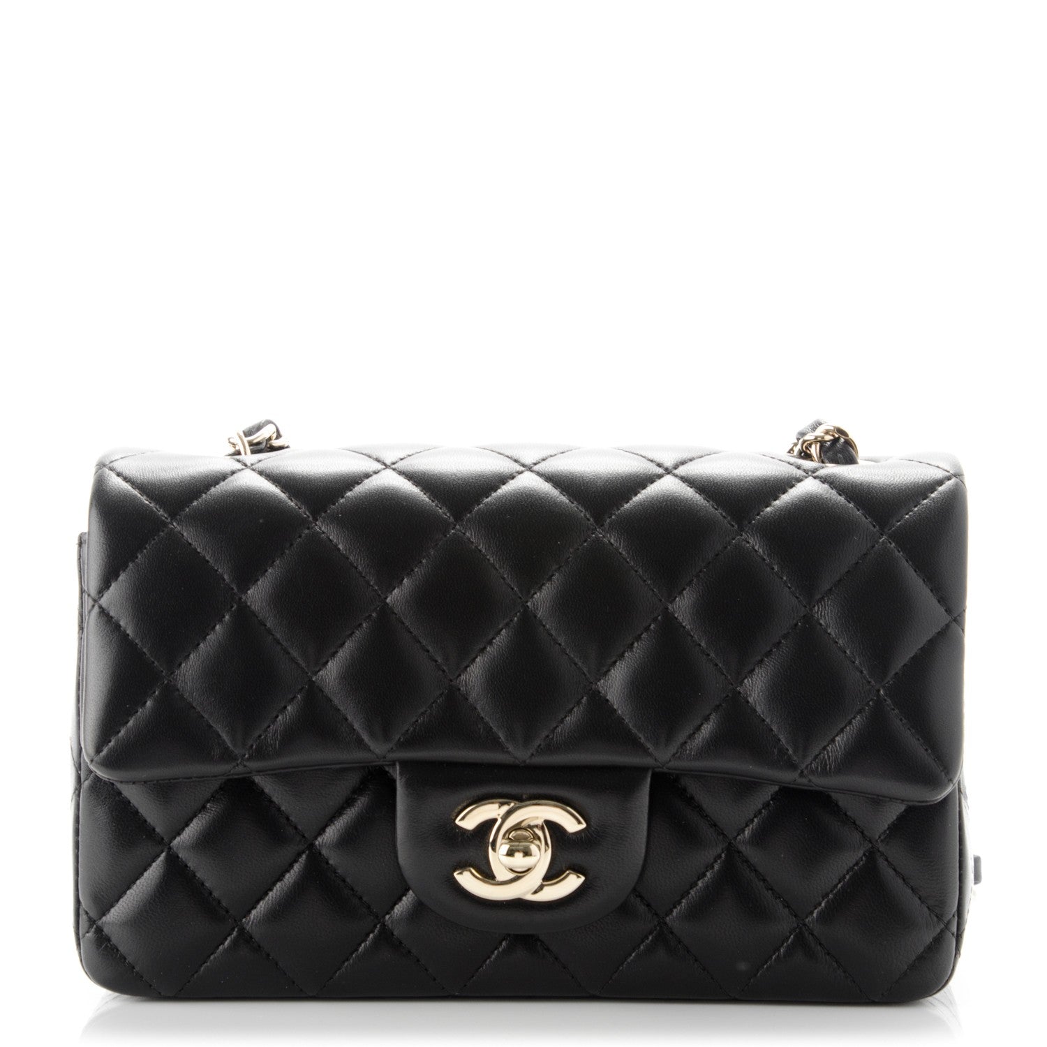Chanel Lambskin Quilted Mini Rectangular Flap Black 1 of 8