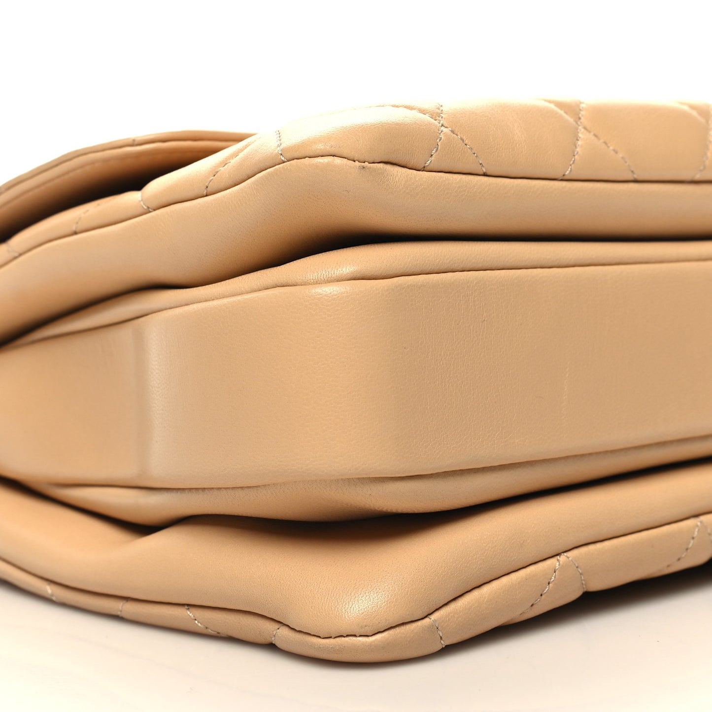Lambskin Quilted Medium Trendy CC Flap Dual Handle Bag Beige