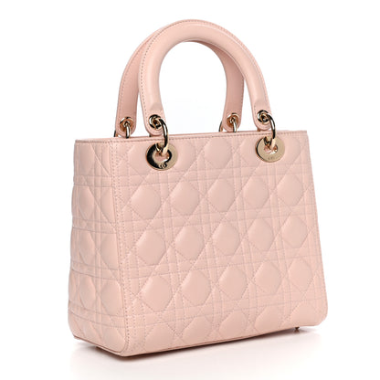 Christian Dior Lambskin Cannage Medium Lady Dior Light Pink 3 of 10