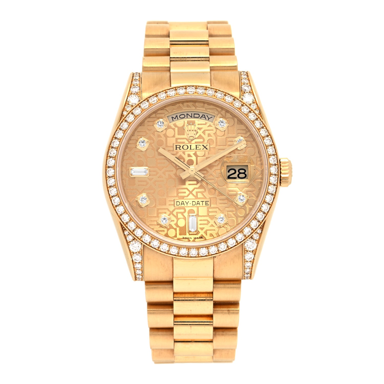 Rolex 18K Yellow Gold Diamond 36mm Oyster Perpetual Day-Date President Watch Champagne Jubilee 118388 1 of 5