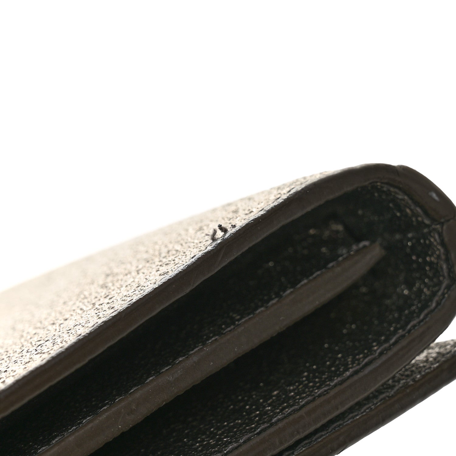Saint Laurent Grained Metallic Calfskin Monogram Chain Wallet Bronze 16 of 17