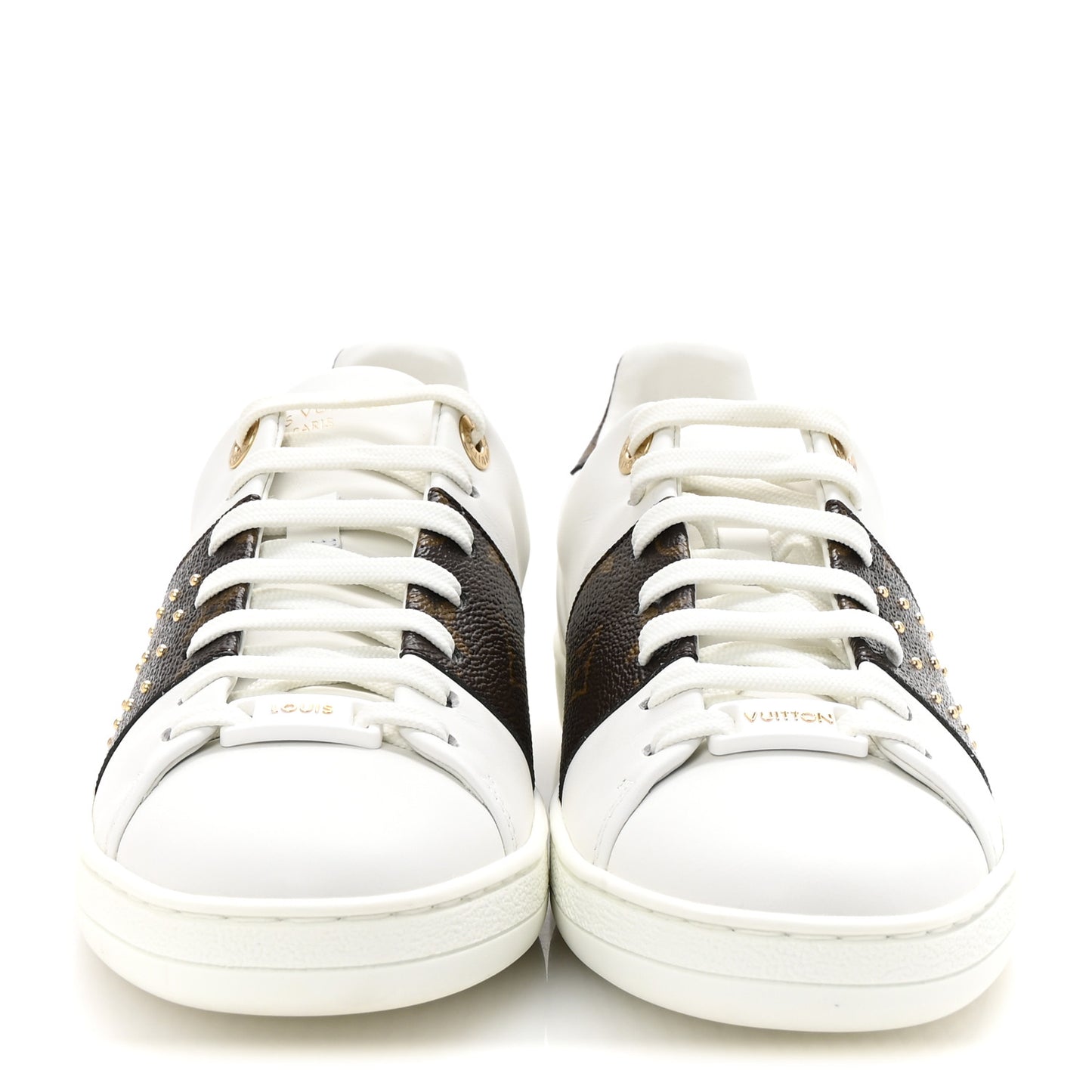 Monogram Stud Front Row Sneaker 37 White