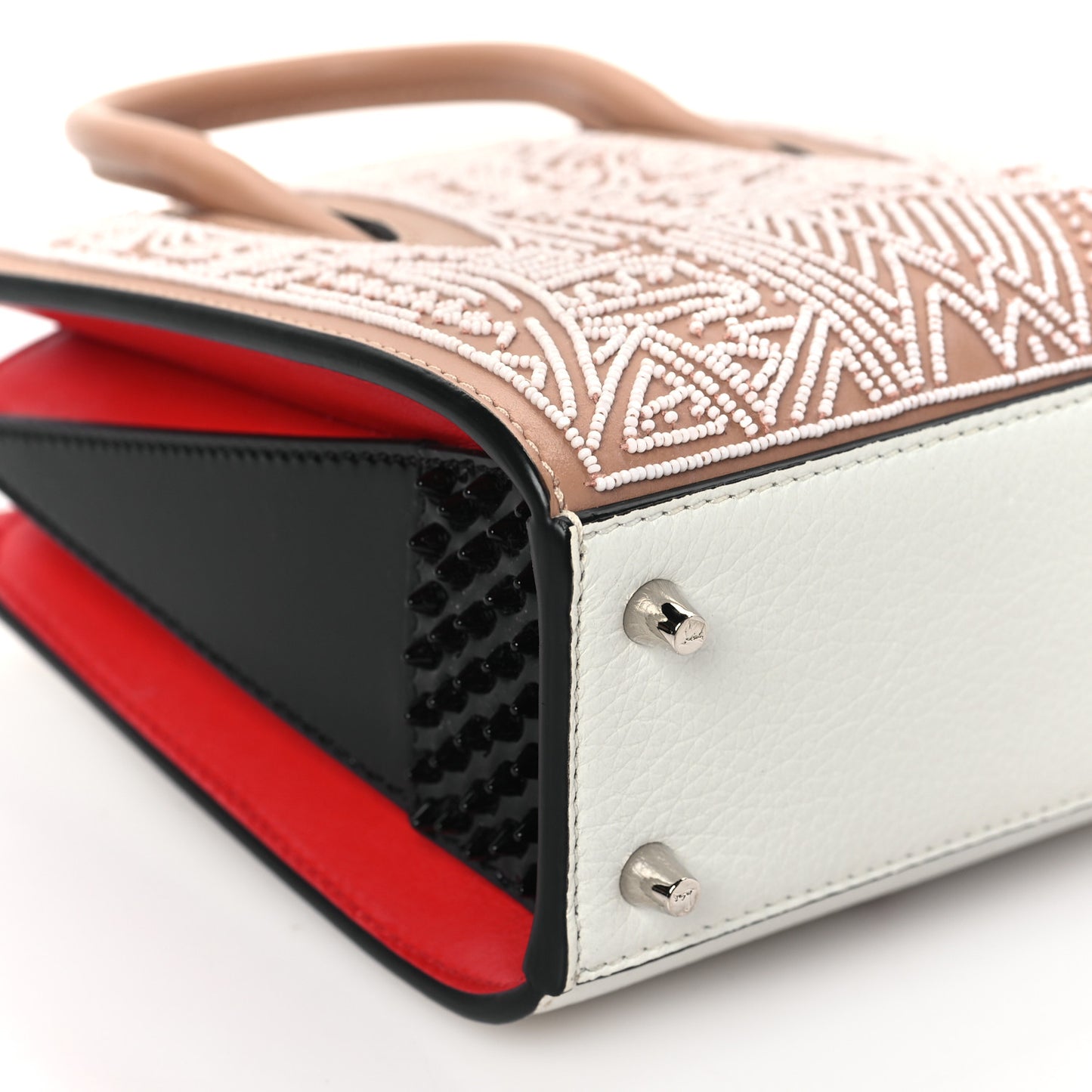 Calfskin Beaded Africamana Nano Paloma Nude