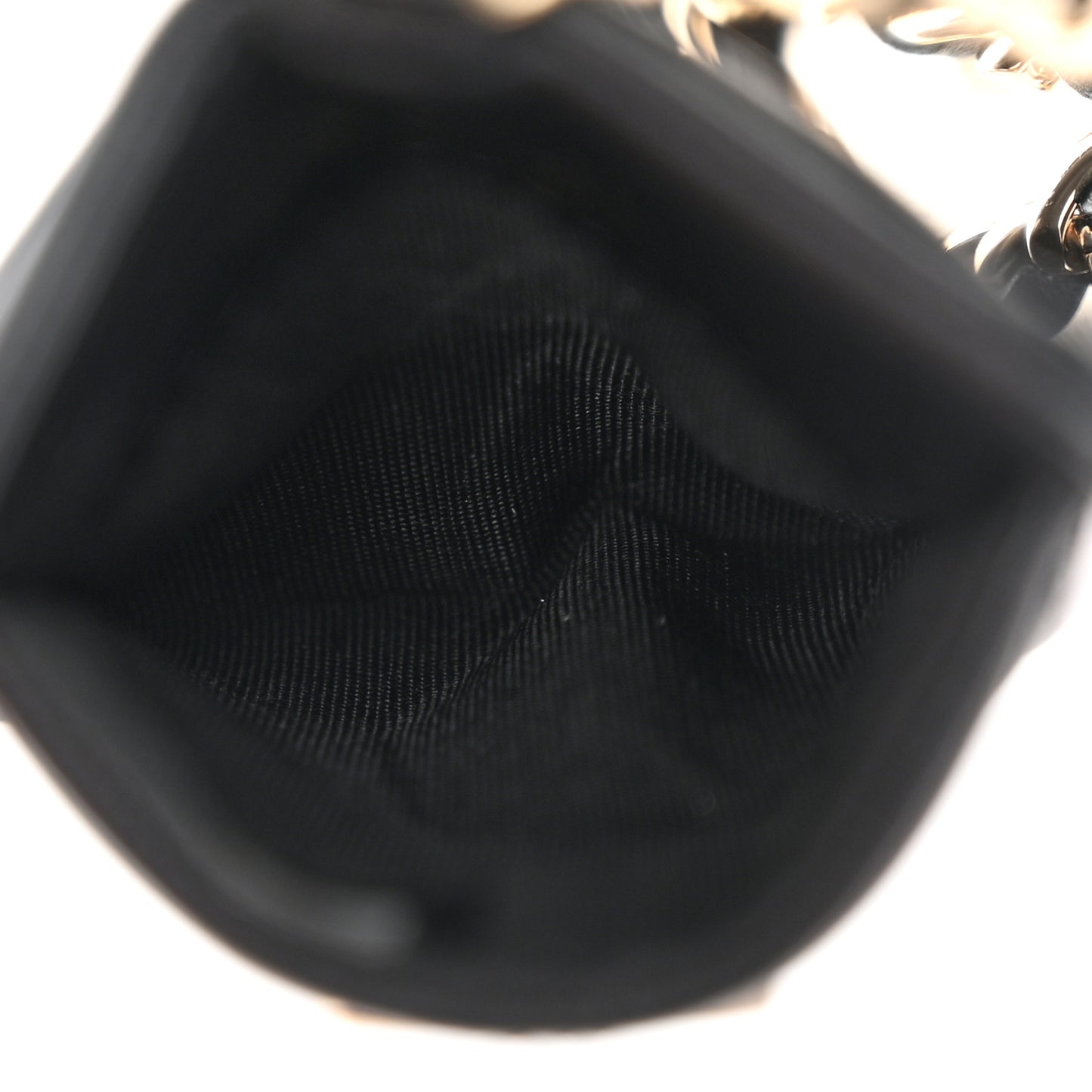 Lambskin Quilted Camellia Bow Card Holder On Chain Black