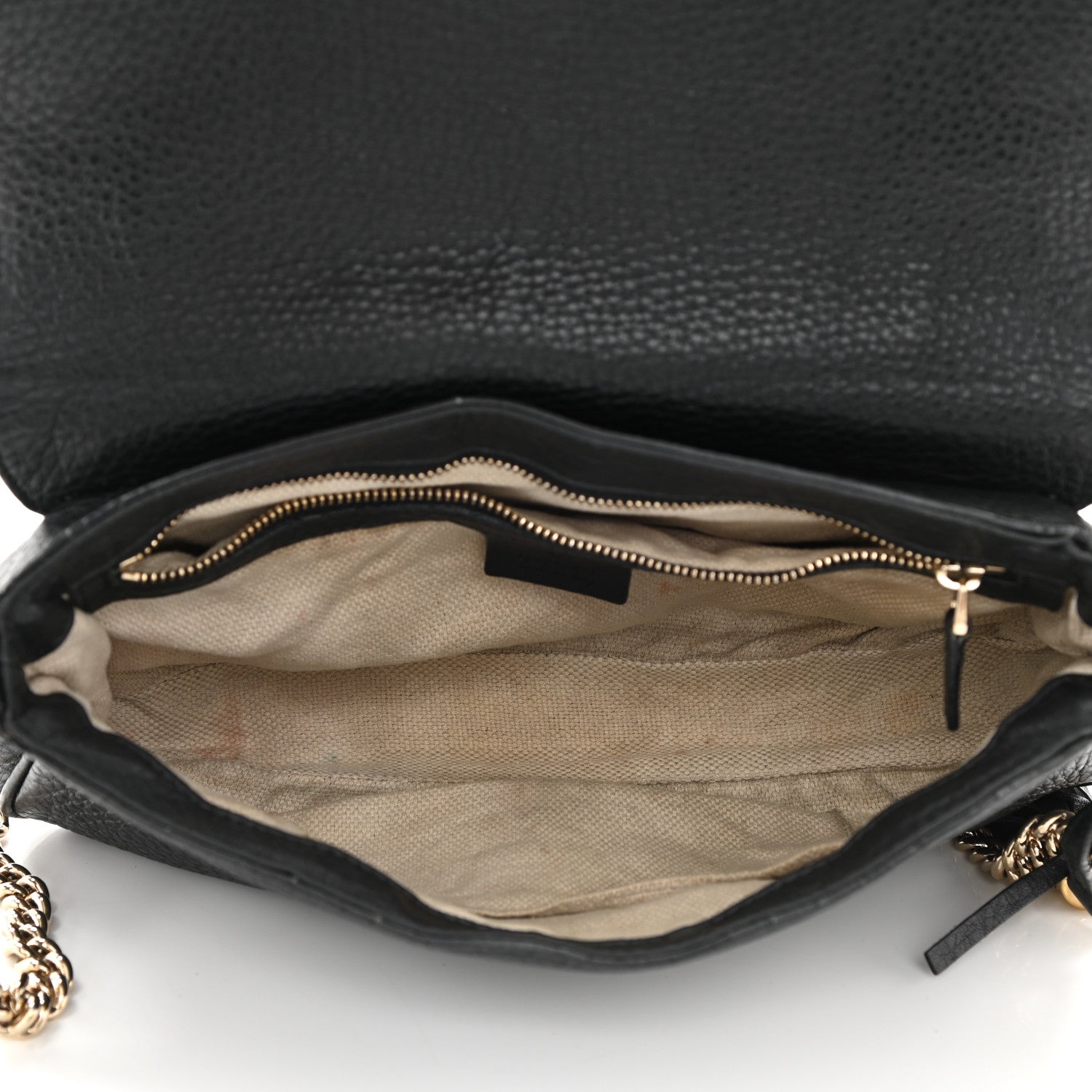 Gucci Pebbled Calfskin Medium Soho Flap Crossbody Black 5 of 15