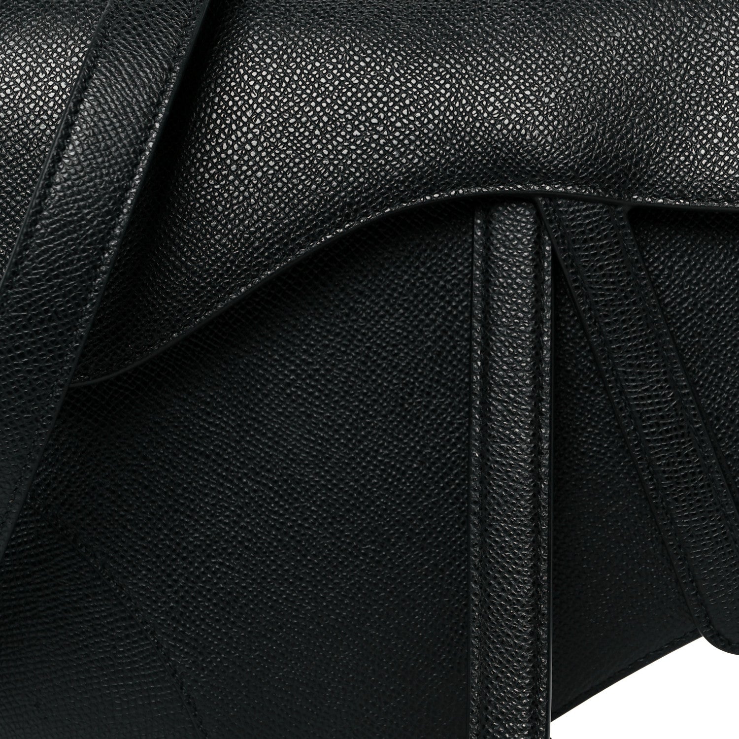 Christian Dior Grained Calfskin Saddle Bag With Strap Black 8 of 11