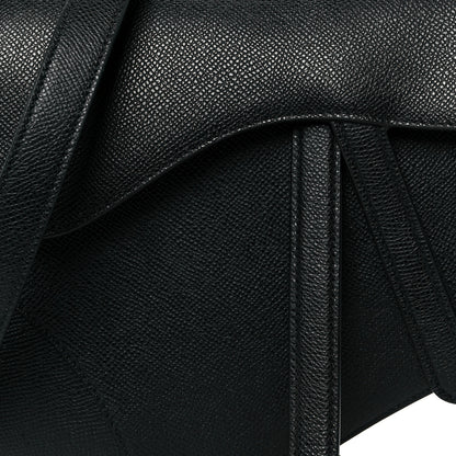 Christian Dior Grained Calfskin Saddle Bag With Strap Black 8 of 11