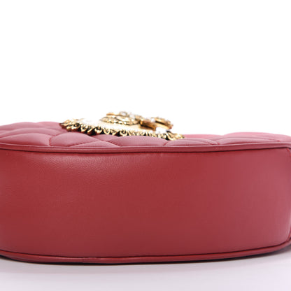 Dolce & Gabbana Calfskin Devotion Heart Zip Crossbody Bag Red 7 of 12