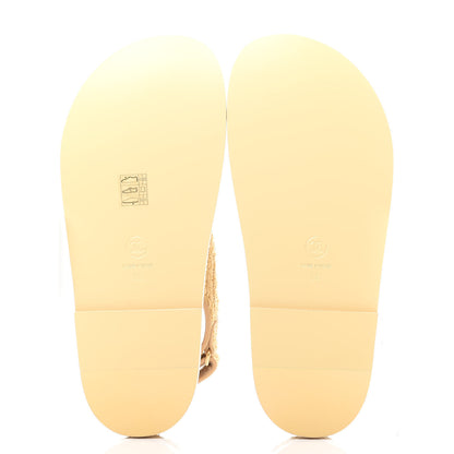 Chanel Braided Fabric Velcro Dad Sandals 38 Beige 6 of 11