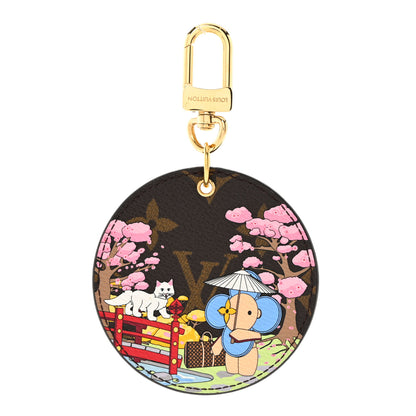 Louis Vuitton Monogram 2021 Christmas Animation Japanese Garden Bag Charm Key Ring Wisteria Pink 1 of 5
