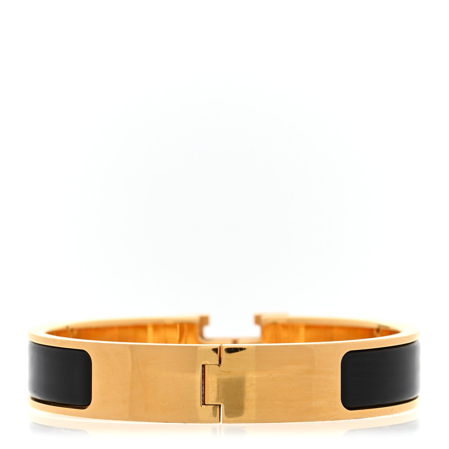 Enamel Narrow Clic Clac H Bracelet GM Black