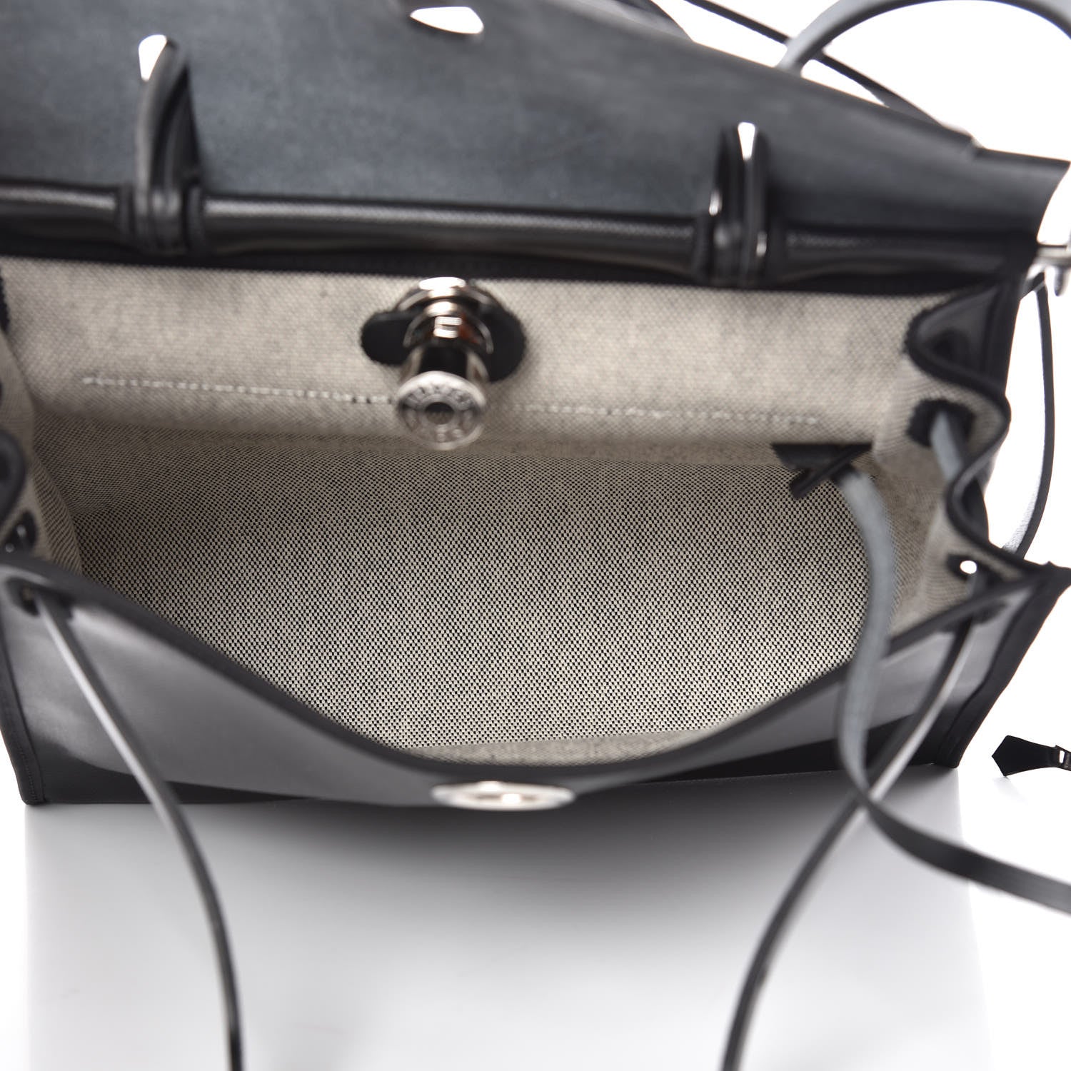 Hermes Toile H Berline Vache Hunter Herbag Zip PM 31 Black Ecru 5 of 12