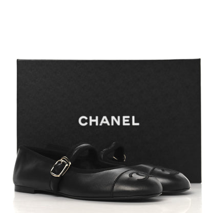 Chanel Lambskin Mary Jane Flats 38 Black 10 of 10