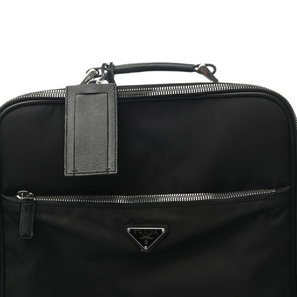 Prada Tessuto Nylon Saffiano Trolley Luggage Black 7 of 13