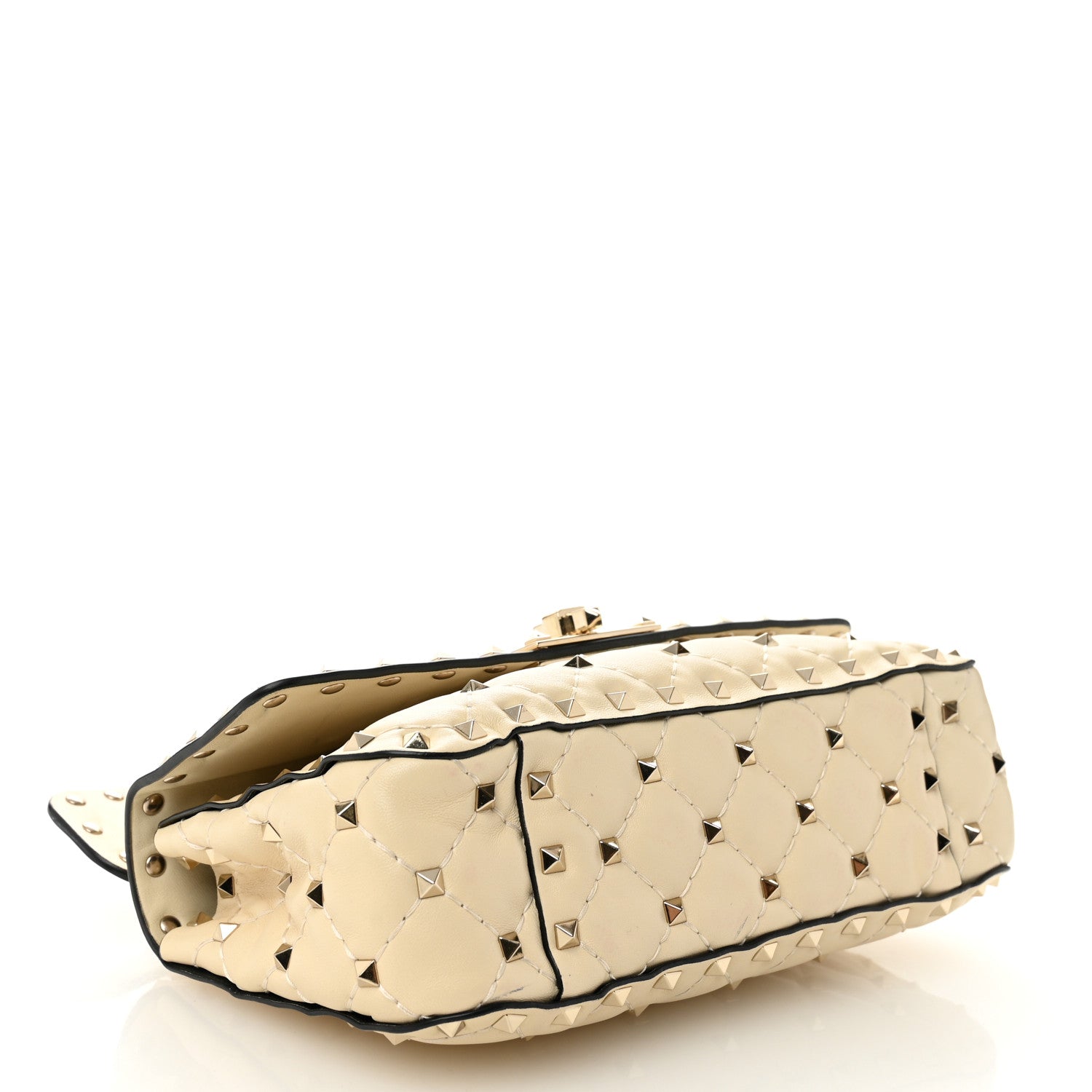 Valentino Garavani Nappa Small Rockstud Spike Shoulder Bag Light Ivory 4 of 12