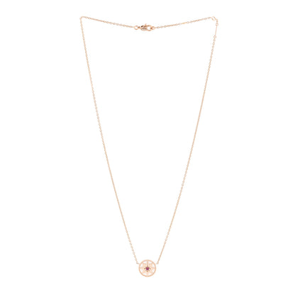 Christian Dior 18K Rose Gold Ruby Mother of Pearl Rose Des Vents Necklace 3 of 7