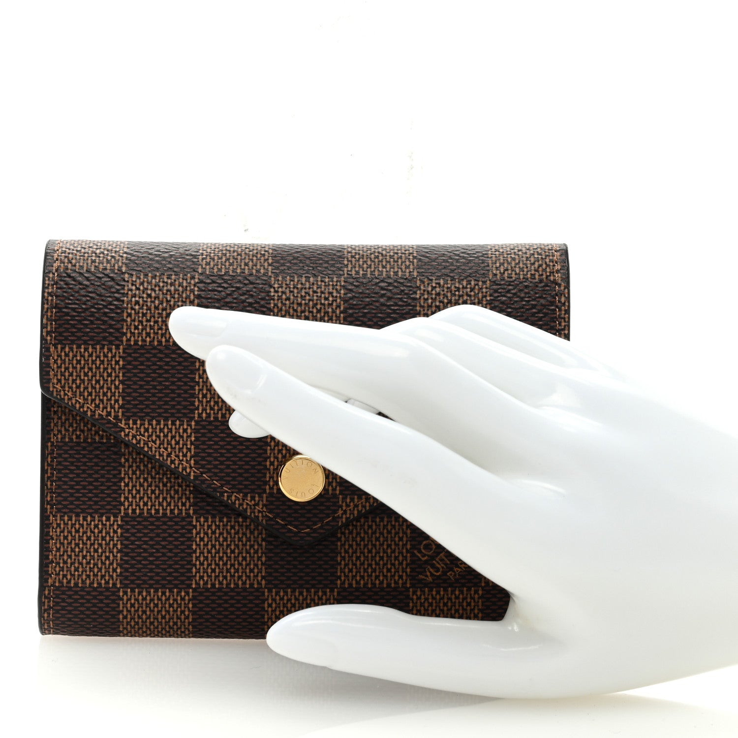 Louis Vuitton Damier Ebene Victorine Wallet Rose Ballerine 2 of 6