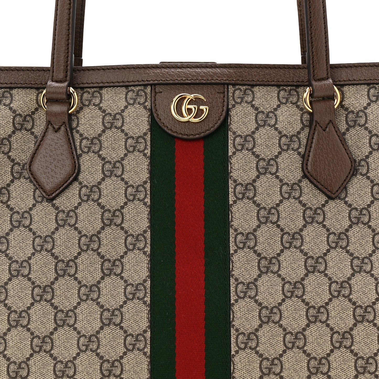 GG Supreme Monogram Medium Ophidia Shopping Tote Brown