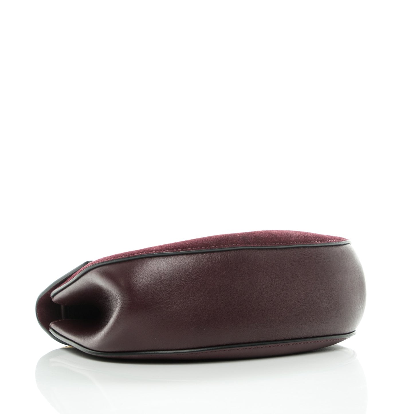 Suede Smooth Calfskin Drew Shoulder Bag Dark Purple