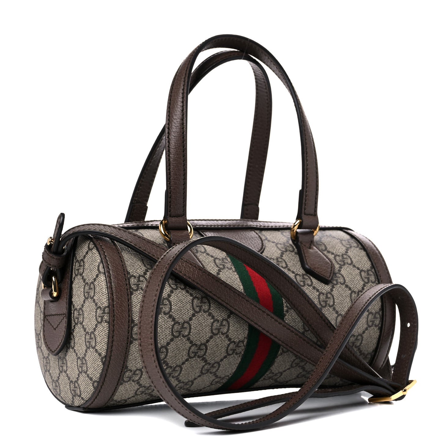 GG Supreme Monogram Web Small Ophidia Boston Bag Beige New Acero