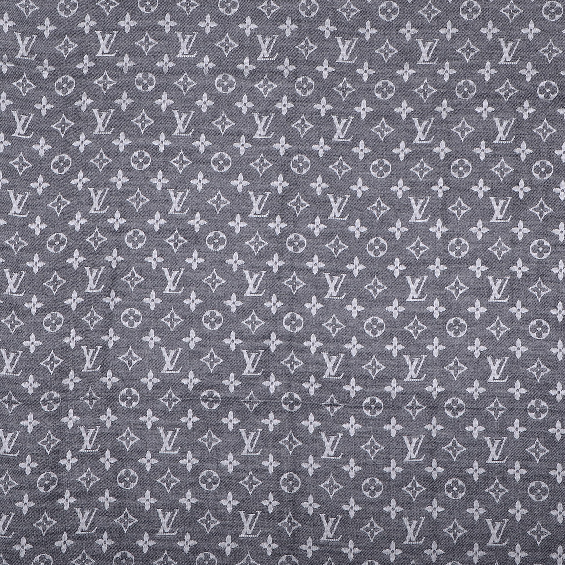 Louis Vuitton Wool Silk Monogram Denim Shawl Black 2 of 4