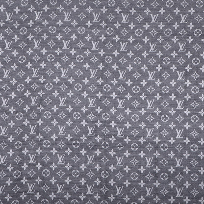 Louis Vuitton Wool Silk Monogram Denim Shawl Black 2 of 4