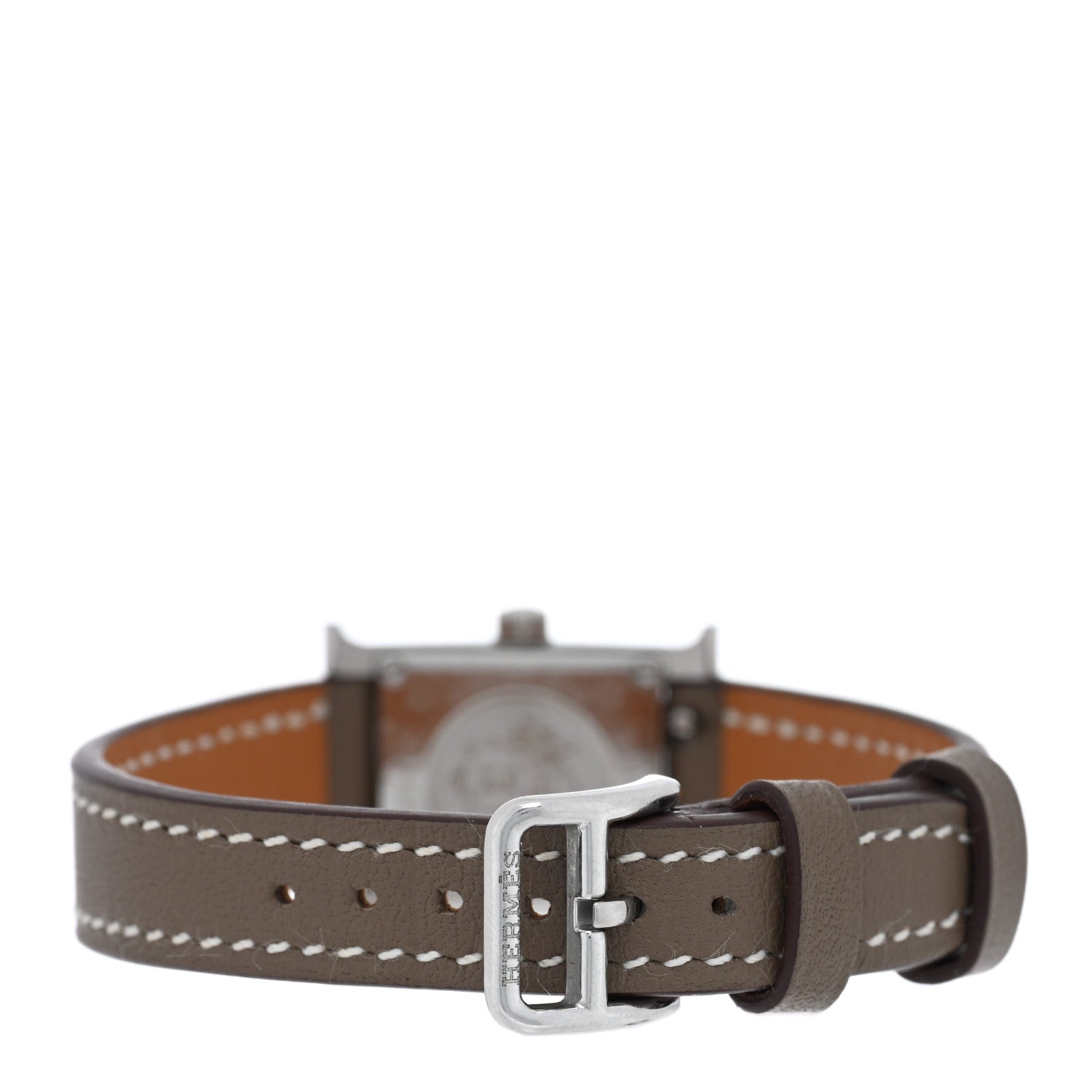 Hermes Stainless Steel Swift 17.2mm Heure H Hour Watch Etoupe 3 of 5