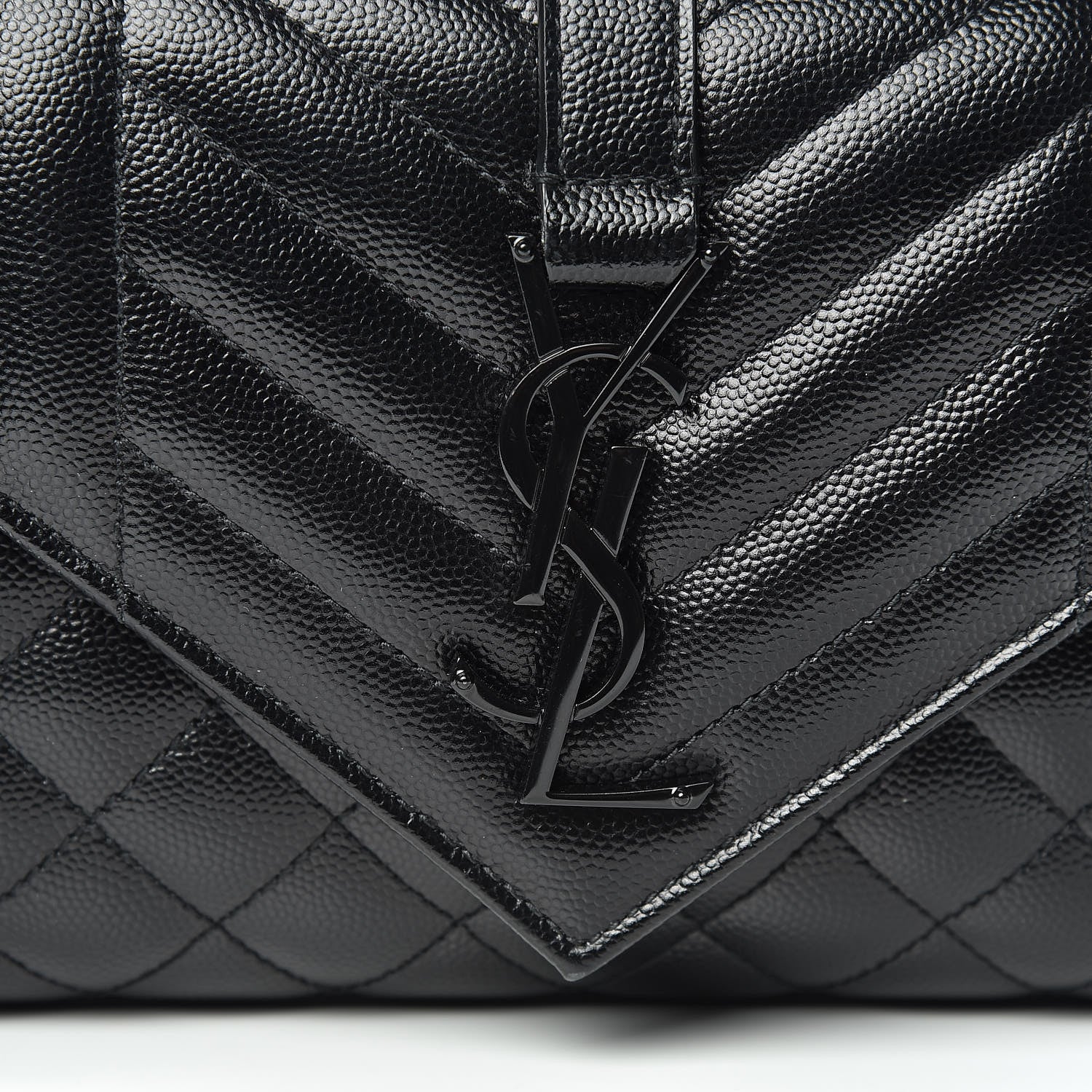 Saint Laurent Grain De Poudre Tri-Quilt Monogram Small College Bag Black 10 of 10