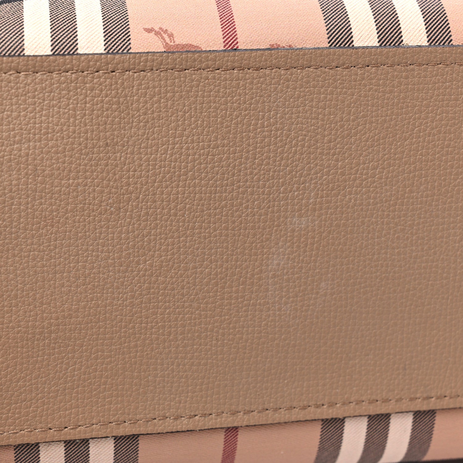 Burberry Grainy Calfskin Haymarket Check Medium Reversible Tote Camel 16 of 17