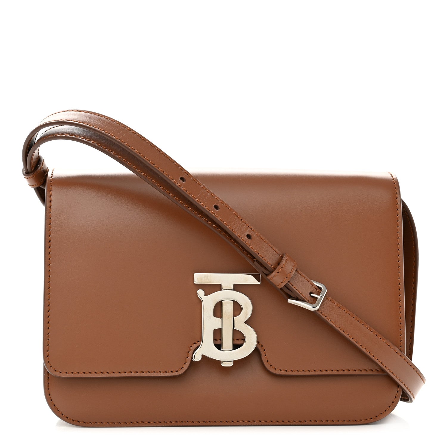 Burberry Calfskin Small TB Bag Malt Brown 1 of 9