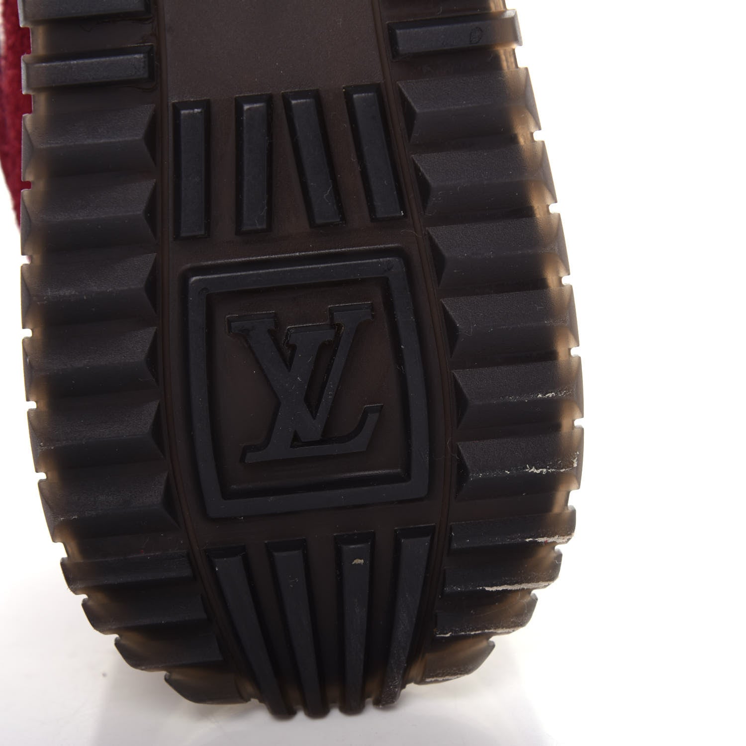 Louis Vuitton Suede Calfskin Run Away Sneakers 37.5 Burgundy White 9 of 10