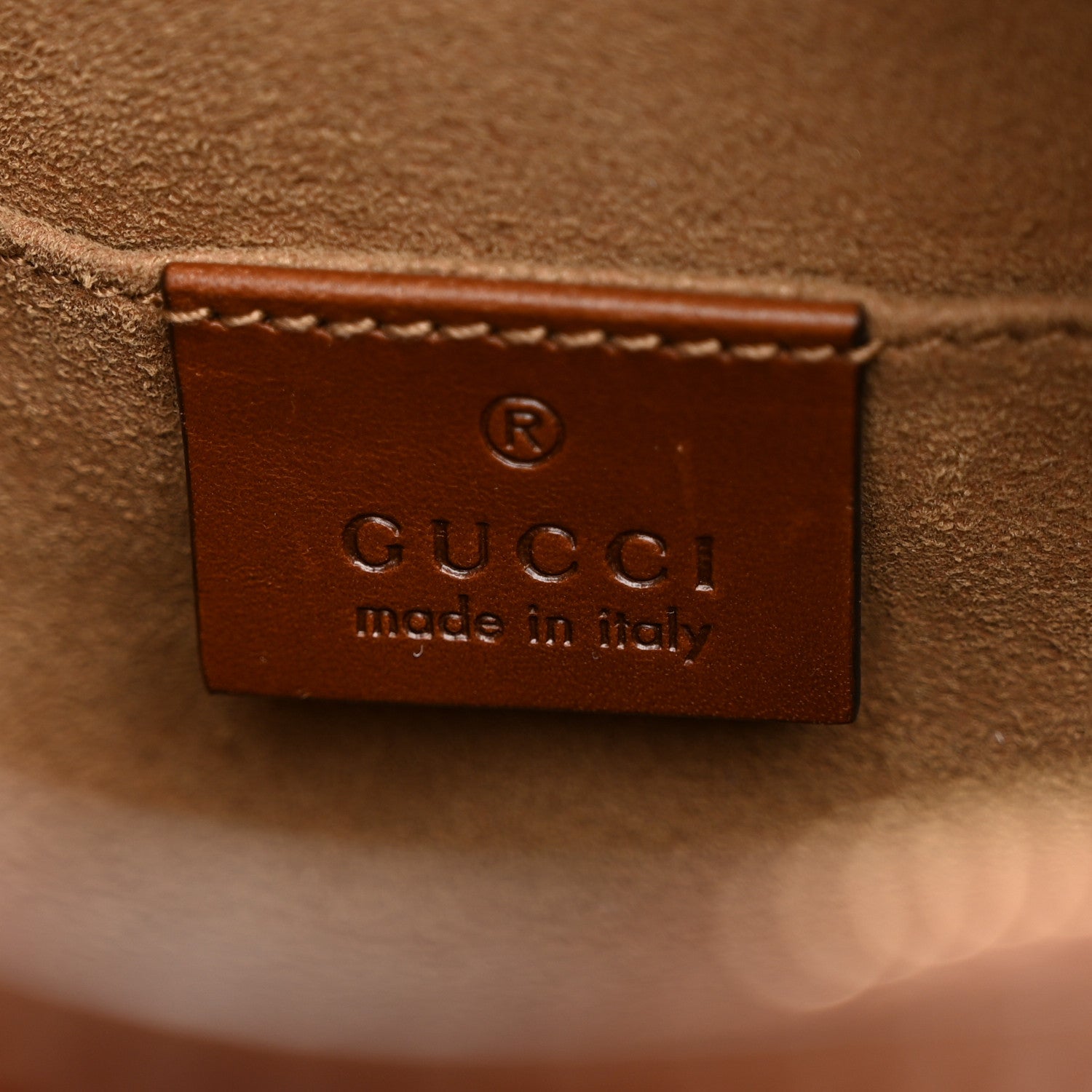 Gucci GG Supreme Monogram Cuoio Toscano Mini Chain Shoulder Bag Beige Ebony Cuir 6 of 10