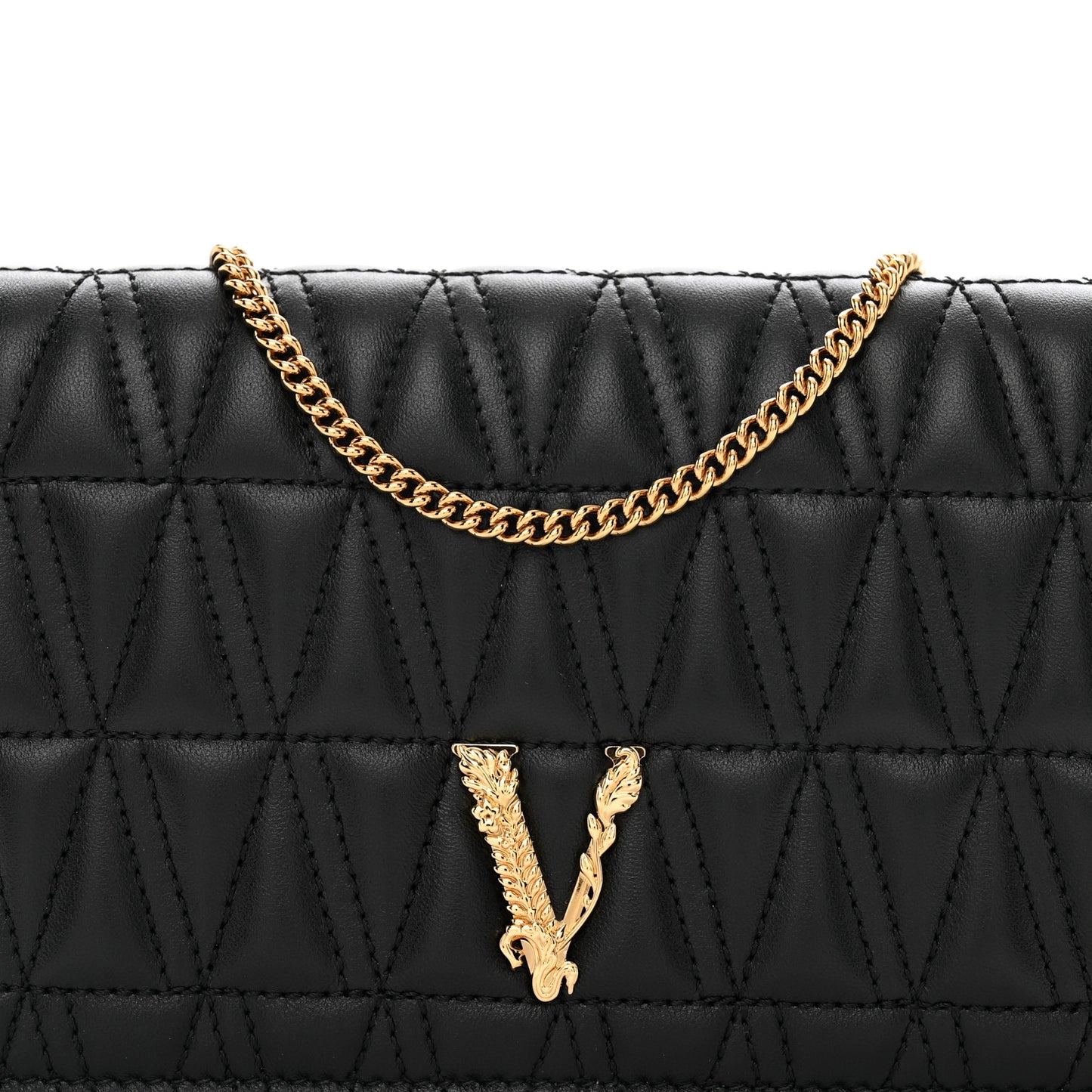 Nappa Quilted Virtus Clutch Bag Black