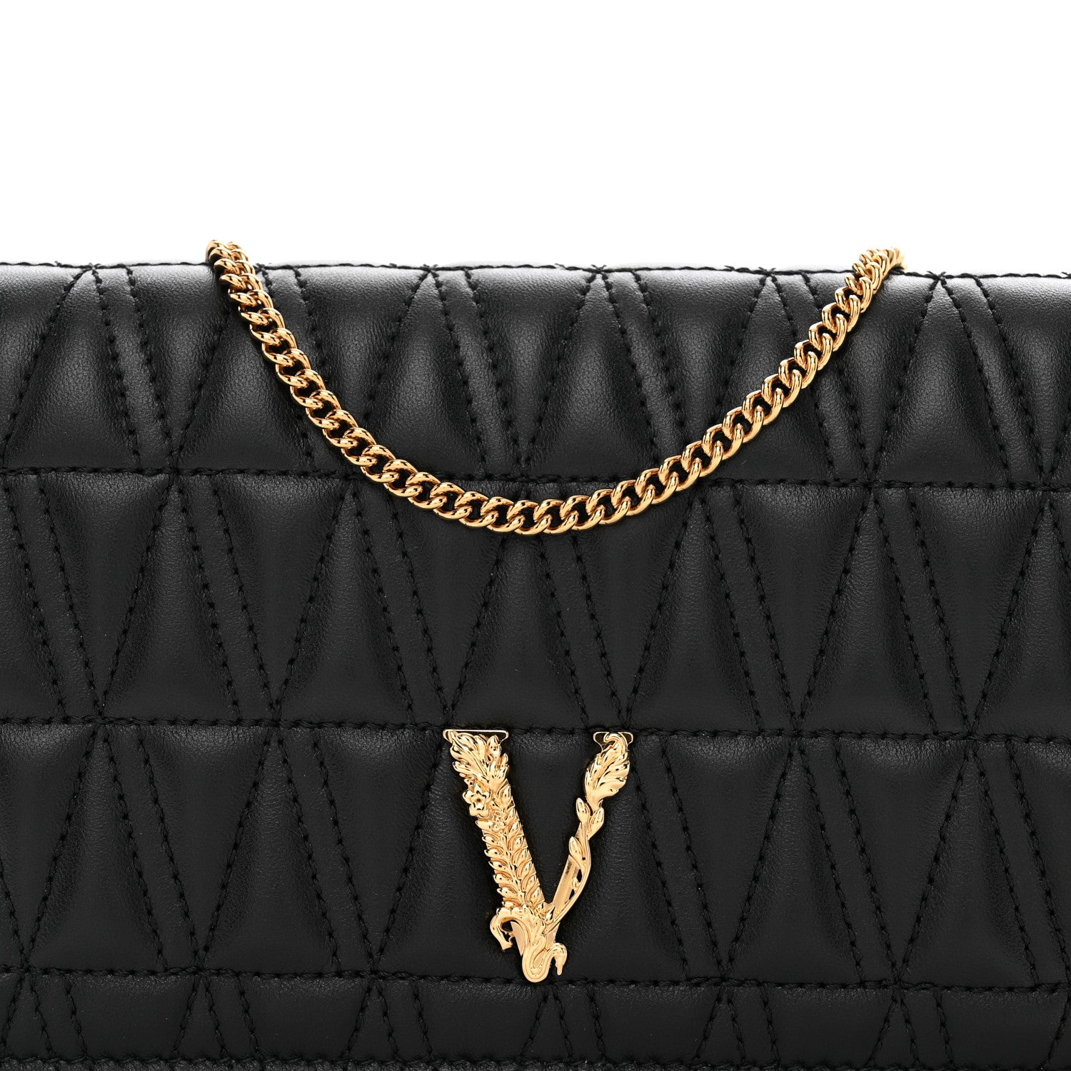 Versace Nappa Quilted Virtus Clutch Bag Black 5 of 10