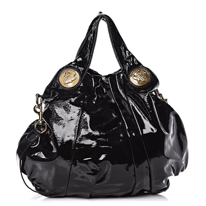Gucci Patent Medium Hysteria Top Handle Bag Black 1 of 9