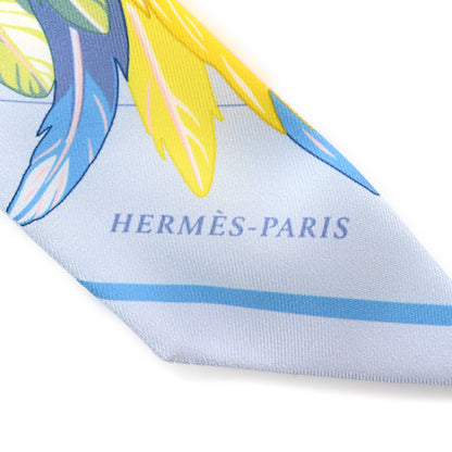 Hermes Silk La Danse Pacifique Twilly Bleu Ciel Vert Rose 2 of 4