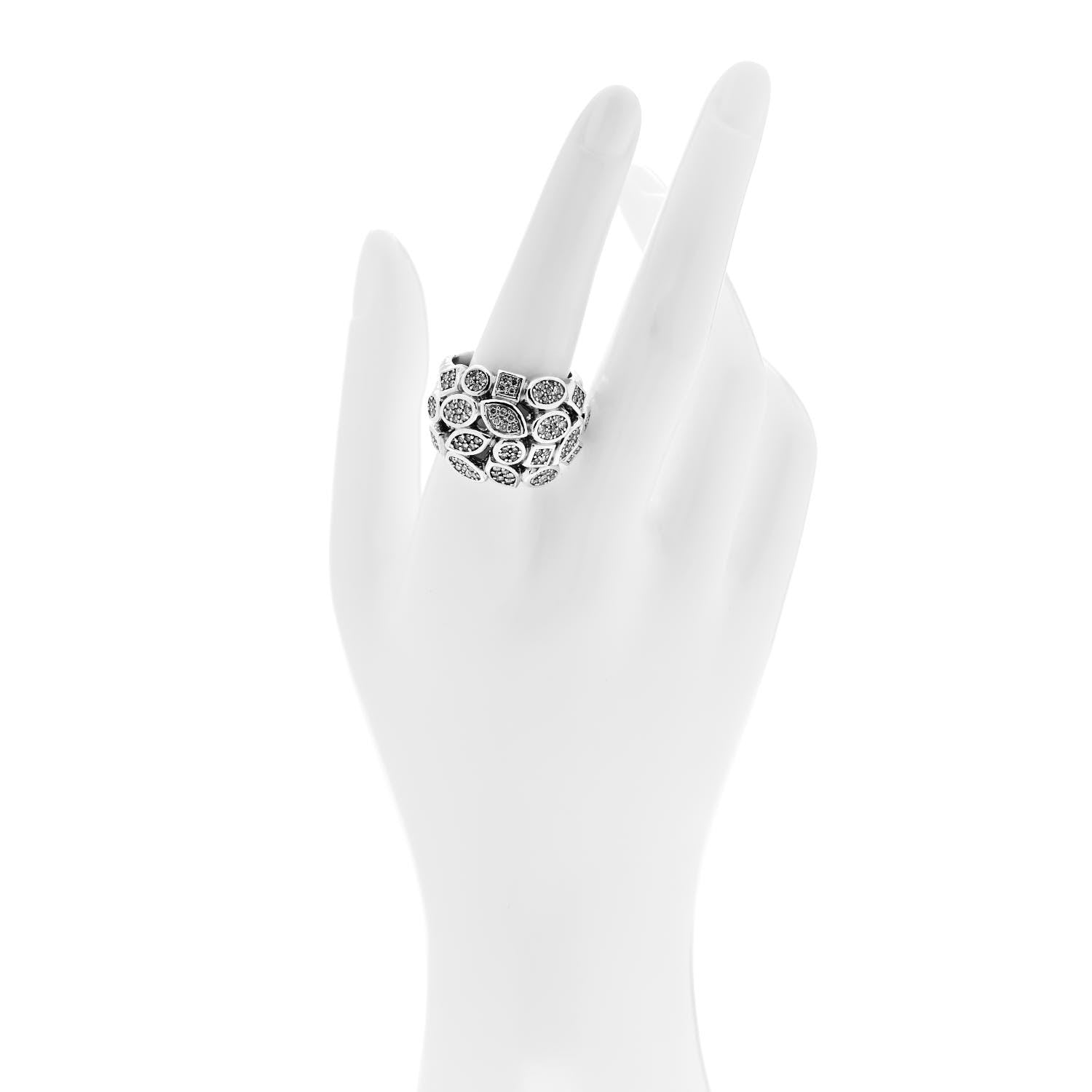 David Yurman Sterling Silver Diamond Confetti Ring 60 9 2 of 5
