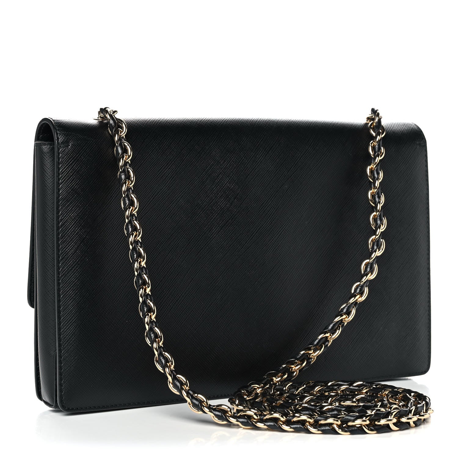 Salvatore Ferragamo Printed Calfskin Vara Bow Chain Flap Crossbody Black 2 of 15