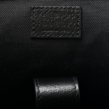 Gucci Monogram Jumbo GG Textured Dollar Calfskin Web Double Buckle Backpack Black 6 of 10