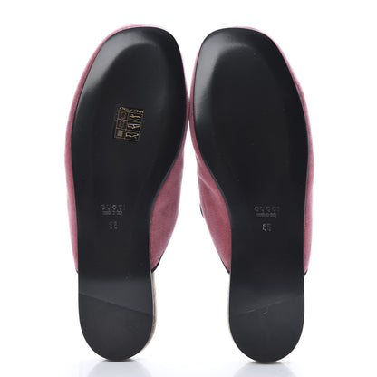 Gucci Velvet Crystal Snake Embroidered Womens Slippers 35 Tibet Red Black 6 of 9