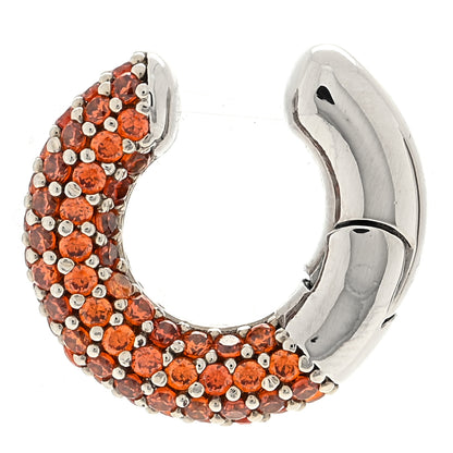 Fendi Metal Crystal Ear Cuff Orange Silver 1 of 4