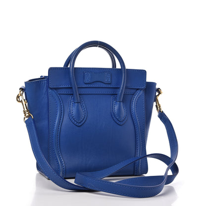 Celine Smooth Calfskin Nano Luggage Royal Blue 3 of 10