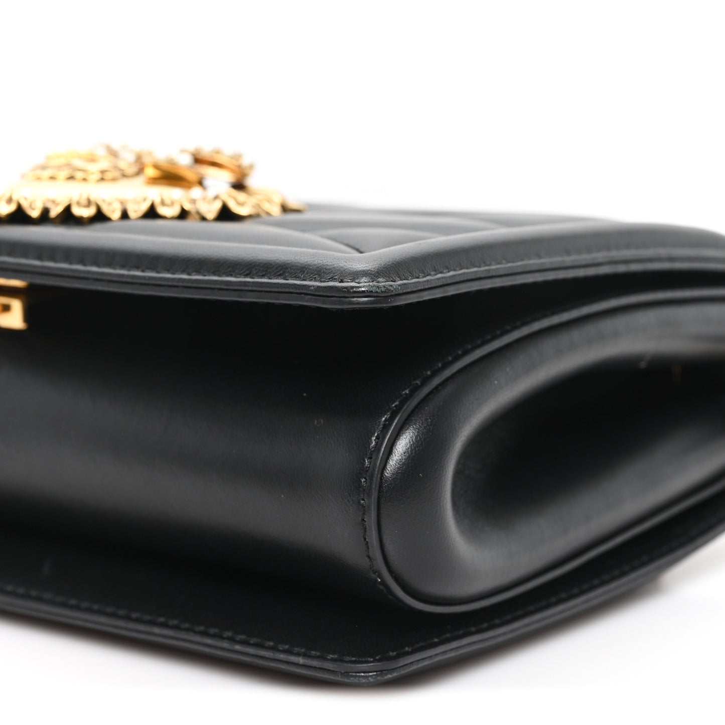 Calfskin Medium Devotion Crossbody Bag Black