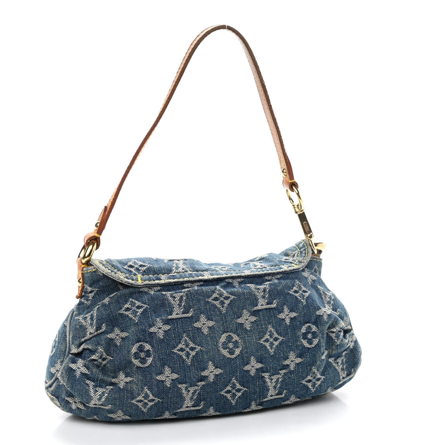 Monogram Denim Mini Pleaty Blue